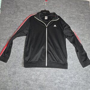 Medium Russell Athletic Boys' Training Jacket; Black w/ Red stripe